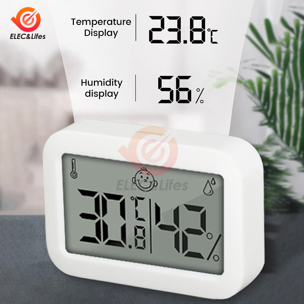 Indoor Household LCD Thermometer Digital Display Mini Temperature Humidity Meter Suitable for Homes Bedrooms Baby Rooms Offices