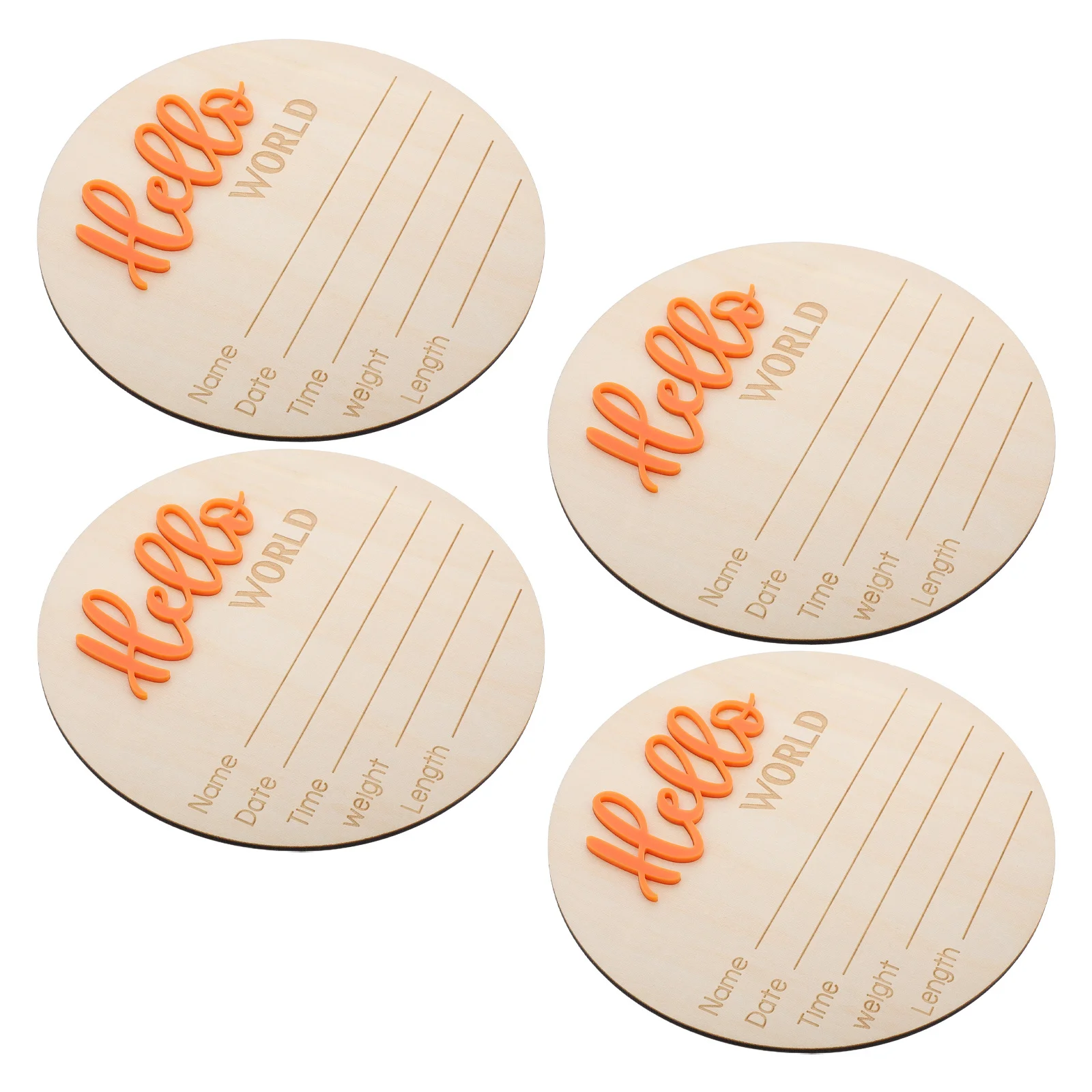 

Baby Birth Announcement Card Wooden Circle Sign Newborn Photo Prop Nursery Decoration Name Board For Boy Girl Keepsake Craft