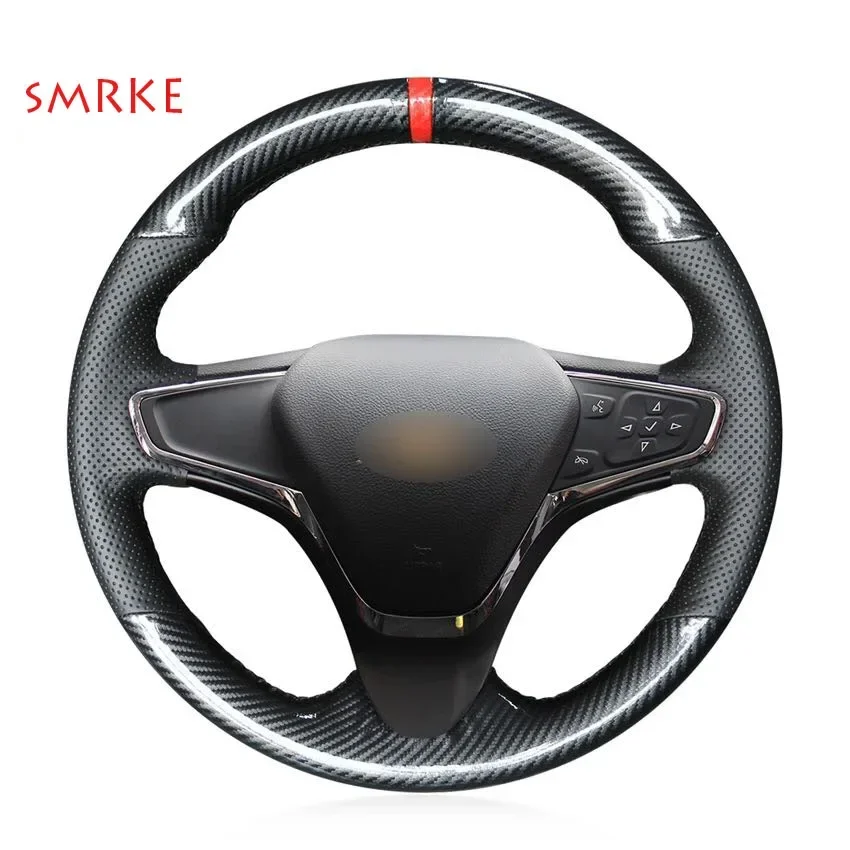 

Carbon Fiber Black Leather DIY Car Steering Wheel Cover for Chevrolet Cruze 2015 Volt 2016 2017 New Cruze