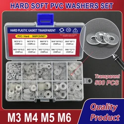 M3 M4 M5 M6 Hard Soft Flat Washers PVC Plastic Gasket Transparent Insulation Plain Gasket Ring Spacer Flat Washer Assortment