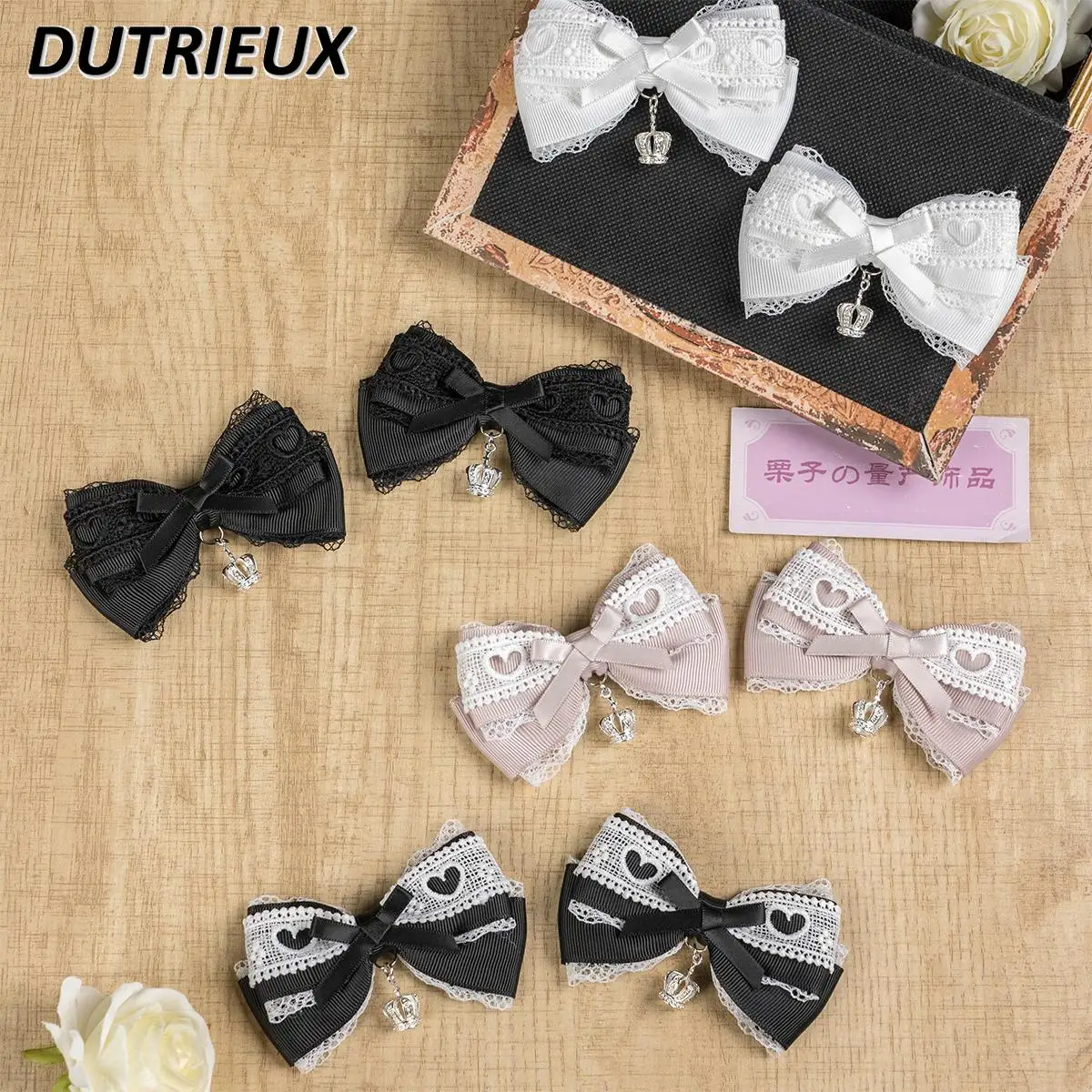 Hair Accessories for Women Mine Series Mass-produced New Headwear Love Lace Bow Hairpin Lolita Style Girl Versatile Headdress