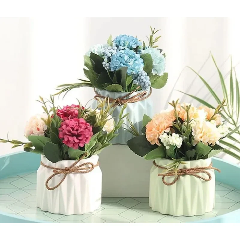 Nordic Modern Vase Imitation Ceramic Plastic Vase for Wedding Birthday Art Home Living Room Decoration Flower Arrangement