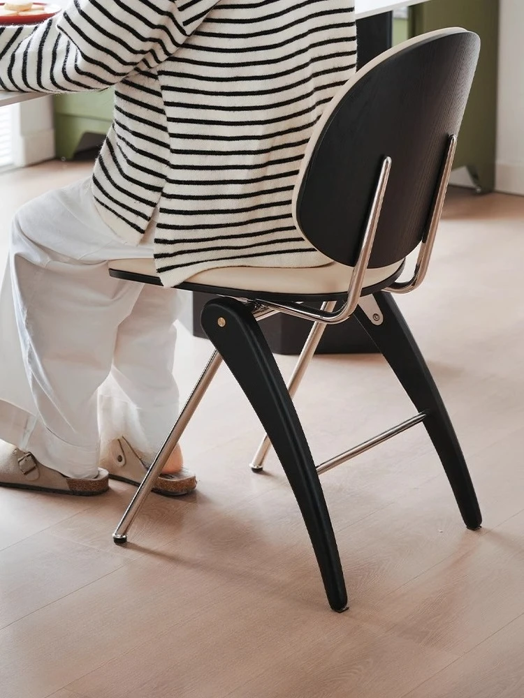 

Retro Dining Chair Luxe Minimalist Home Living Room Armchair Designer Soft Cushion Seat Living Room Furniture