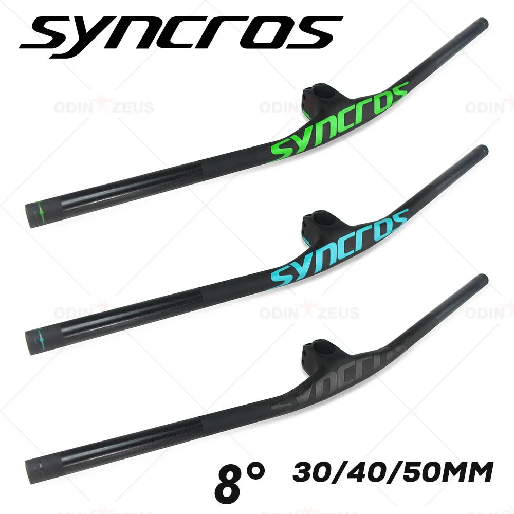 SYNCROS-Full Carbon Fiber Mountain Bike Integrated Handlebar, FRASER IC SL, Bicycle Accessories, 8 D, 30mm, 40mm, 50mm, 28.6mm