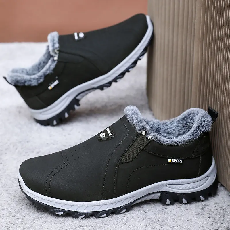 

Men's winter fleece and thickened warm snow boots, outdoor hiking shoes, comfortable and warm cotton shoes