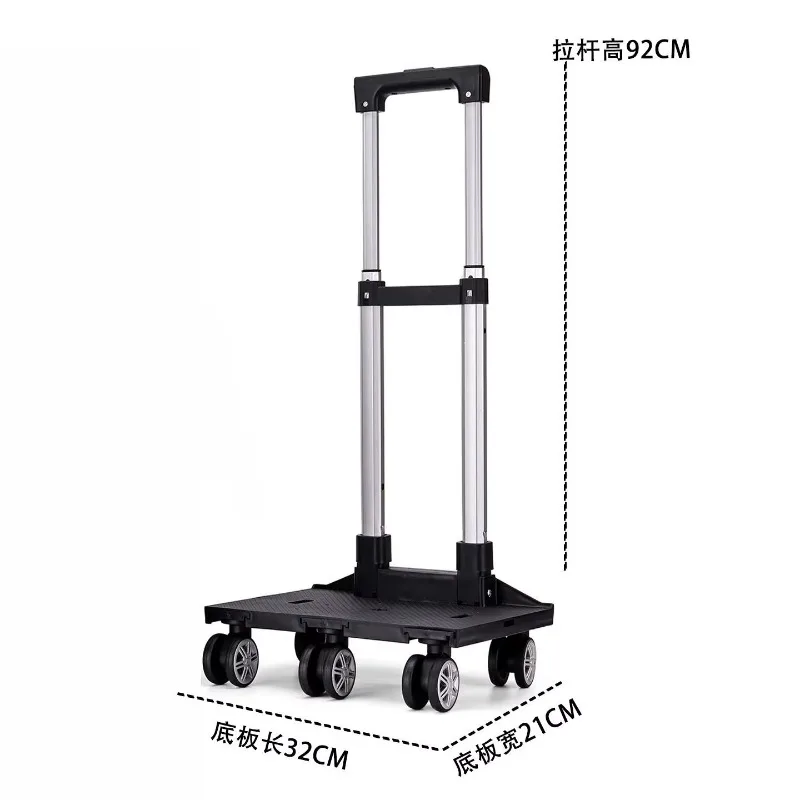 Folding Shopping Cart 5 Wheel Trolley, Aluminum Adjustable Telescopic Handle,25kg Load Detachable Swivel Wheels, Grocery Carrier