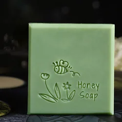 Bee Flower Honey Honeybee Handmade Soap Making Stamp Transparent Natural Acrylic Soap Seal Chapter Mold Custom Logo Crafts