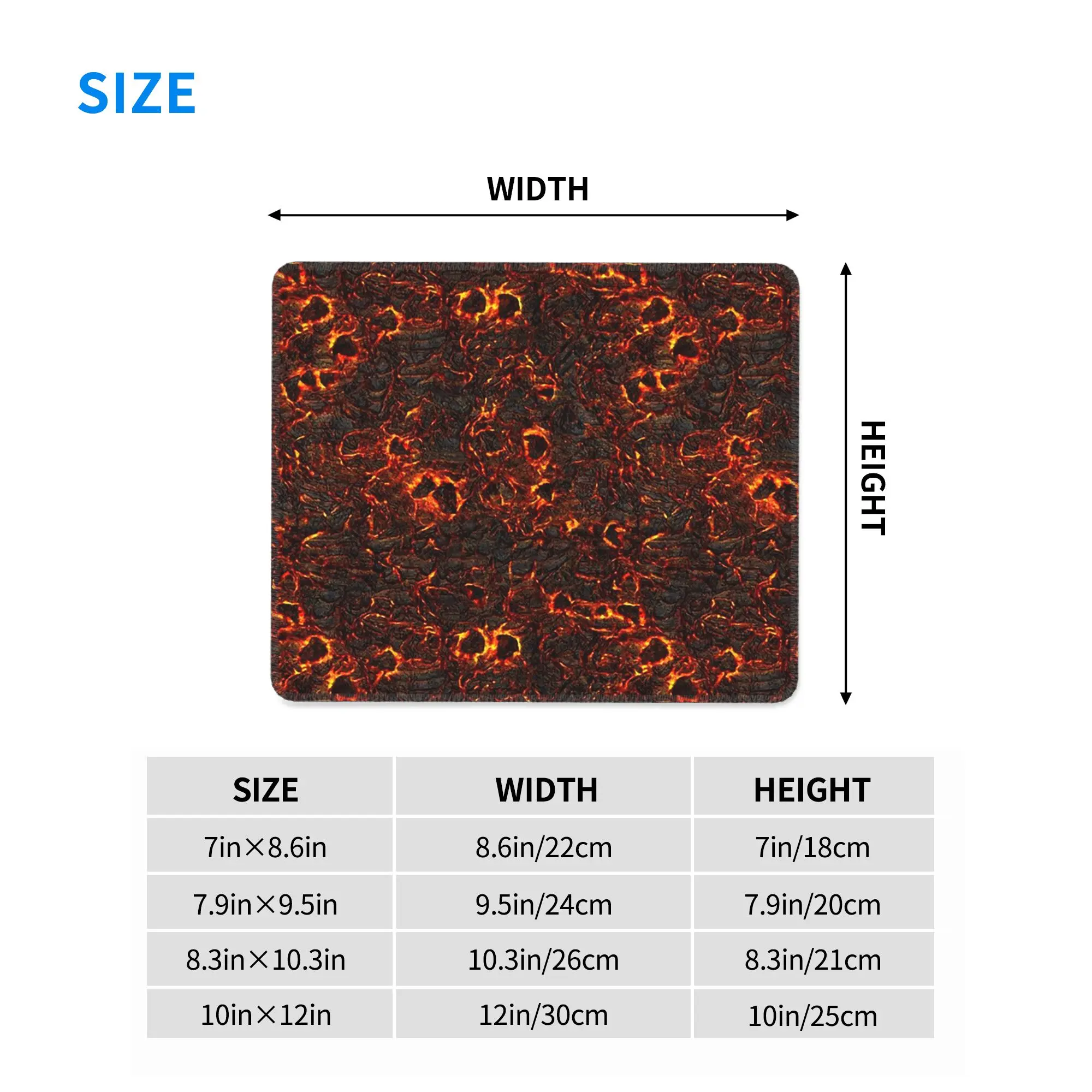 Magma Volcano Lava Fire Mouse Pad Computer Keyboard Mouse Mat Gaming PC Laptop Desk Mat Office Accessories Table Mats