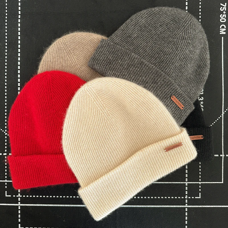 men's-women's-hats-100-cashmere-knitted-hats-casual-solid-color-without-eaves-cap-warm-cold-hat