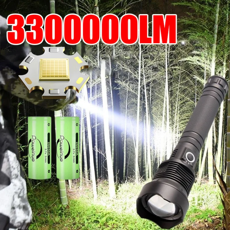 

New XHP360 Flashlights 3300000LM Ultra Powerful Flashlight Zoom USB Rechargeable Lantern Outdoor Camping Tactical Torch Light