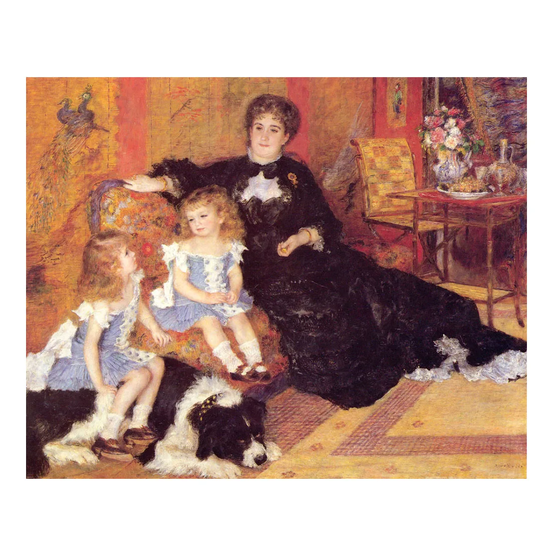 Hand painted famous oil painting reproduction of Madame Georges Charpentier and her Children by Pierre-Auguste Renoir