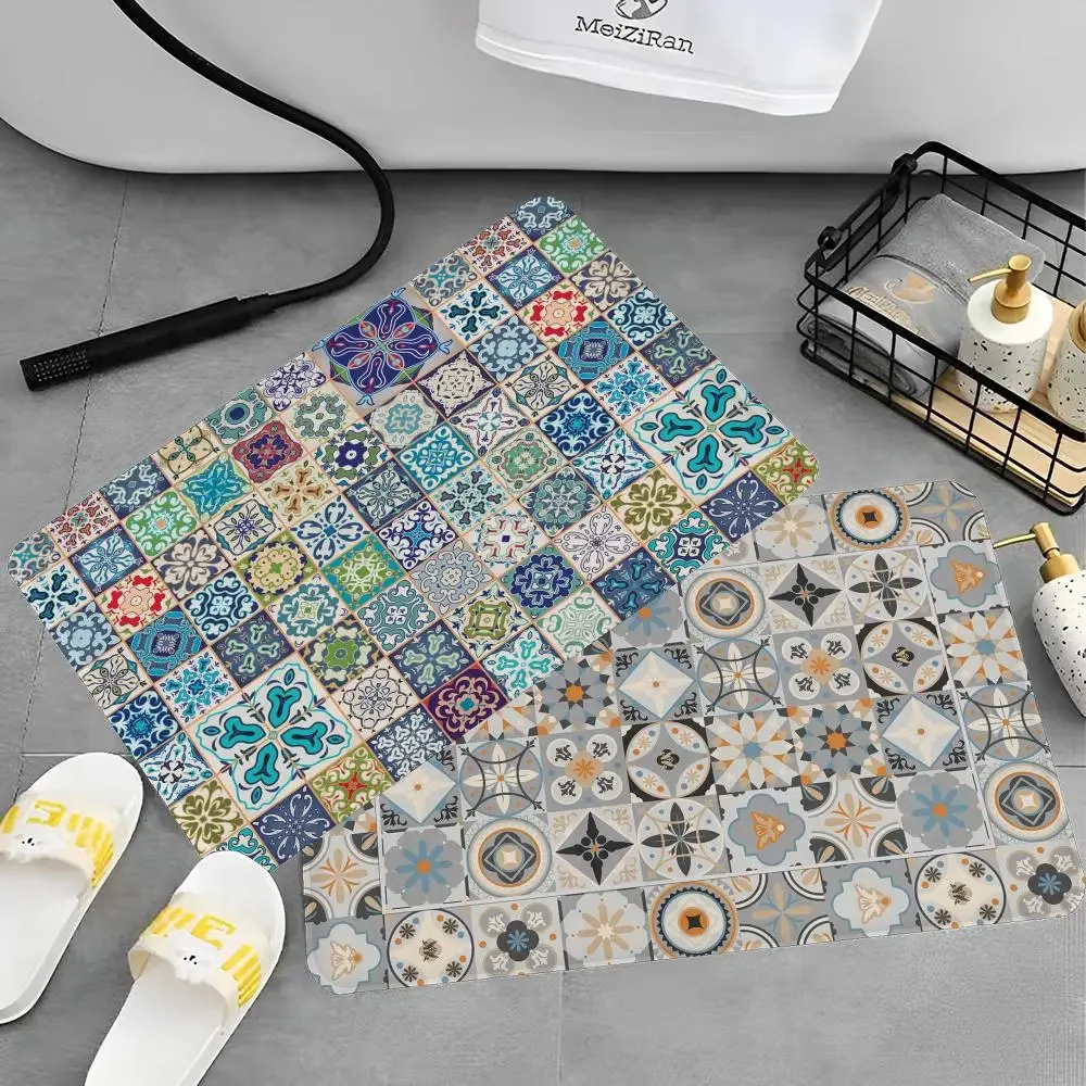 

Gray Bohemian Mandala Flower Floor Mat Bath Mat Nordic Style Home Doormat Bathroom-Toilet Mats Bedroom Welcome Doormat