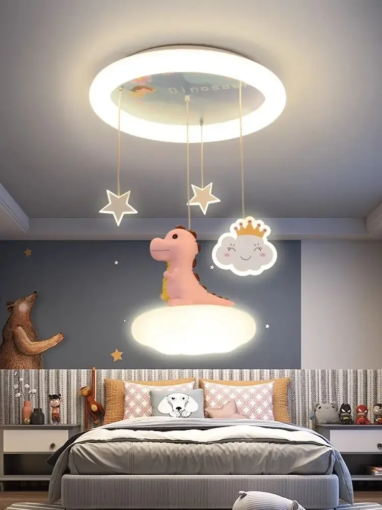 Children's room boys and girls light in the bedroom Pendant Lights cartoon dinosaur room lights