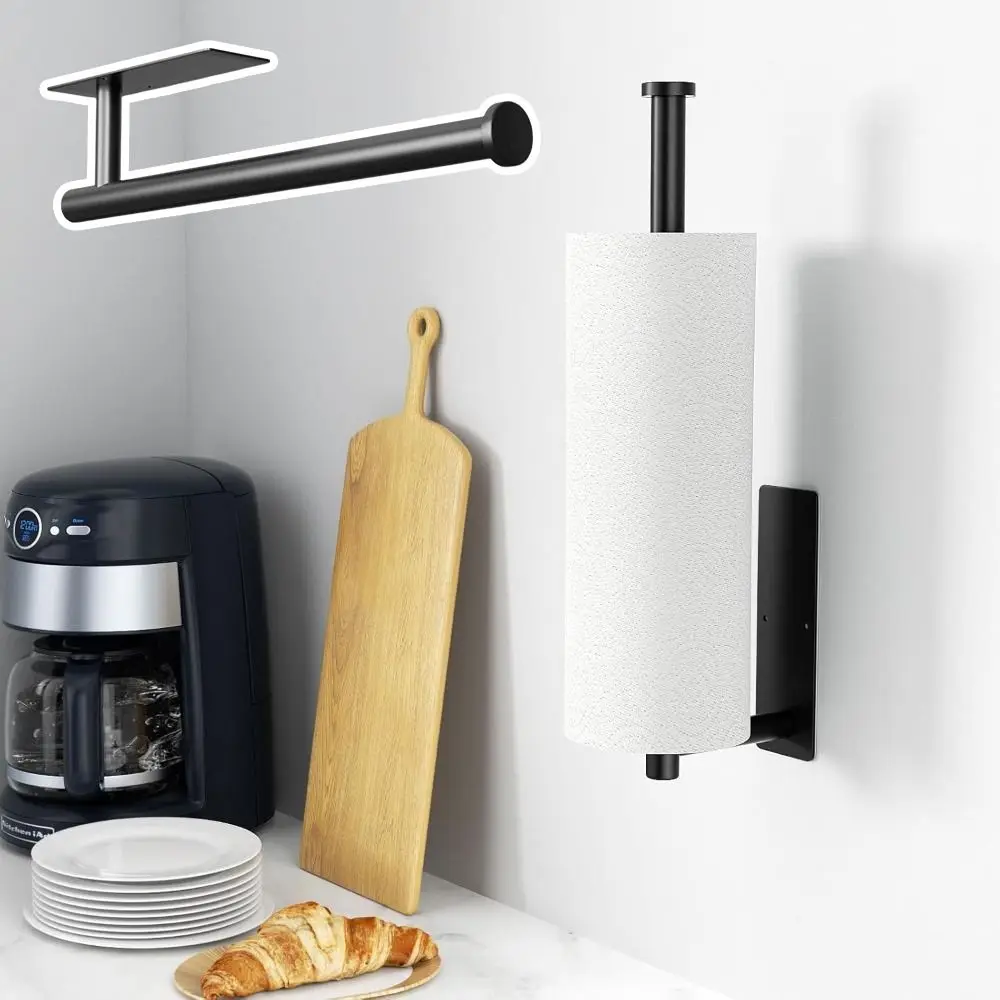 

1pc Stainless Steel Paper Towel Holder Wall Mount Under Cabinet Toilet Roll Holder Space-Saving with Screws Toilet Paper Stand