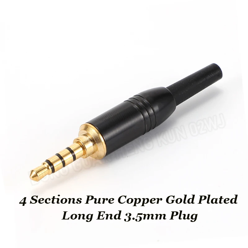 Gold Plated Audio Plug 2/3/4 Section 3.5mm Stereo Headphone Plug With Thread Lock Solder XLR Audio Cable DIY Repair