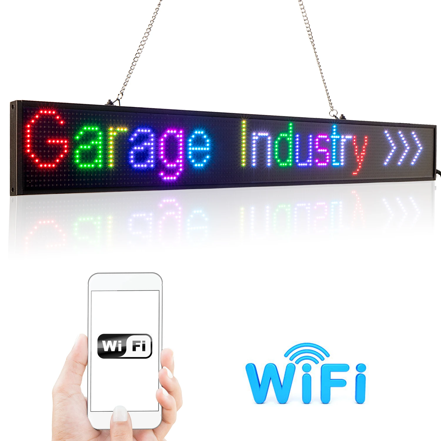 82Cm Tanda Tampilan LED Mobil 12V P5 RGB Layar Tanda LED WiFi Layar Iklan Pesan Bergulir Yang Dapat Diprogram SMD WiFi/USB RCEP