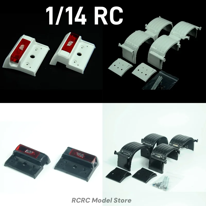 Guardabarros para camión teledirigido, luz trasera para Tamiya 1/14 Rc Truck 770S R620 Arocs Actros FH16 TGX, piezas de semirremolque, accesorios, 1/14