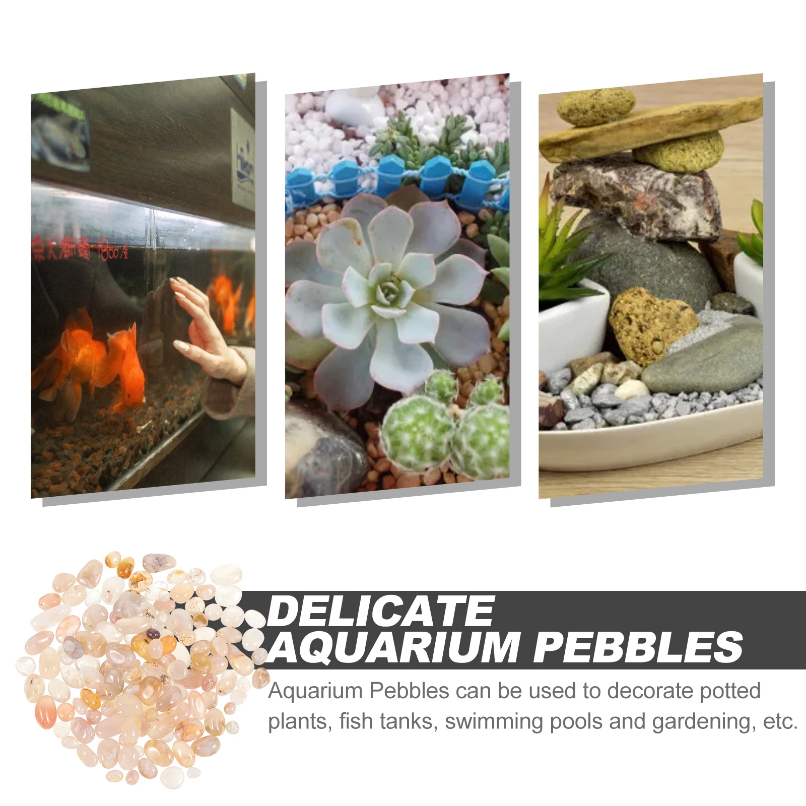 

Agate Pebbles 5-10mm 100g Aquarium Safe Decorative Stones for Plant Pots Vases Landscaping Gardens Water Features Outdoor