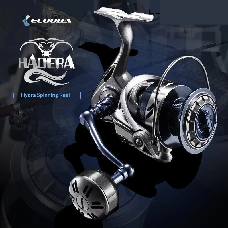 Ecooda Hadera Spinning Reel Carbon Left Right Interchangeable Aluminum Alloy Body Lightweight High Strength Saltwater Jigging
