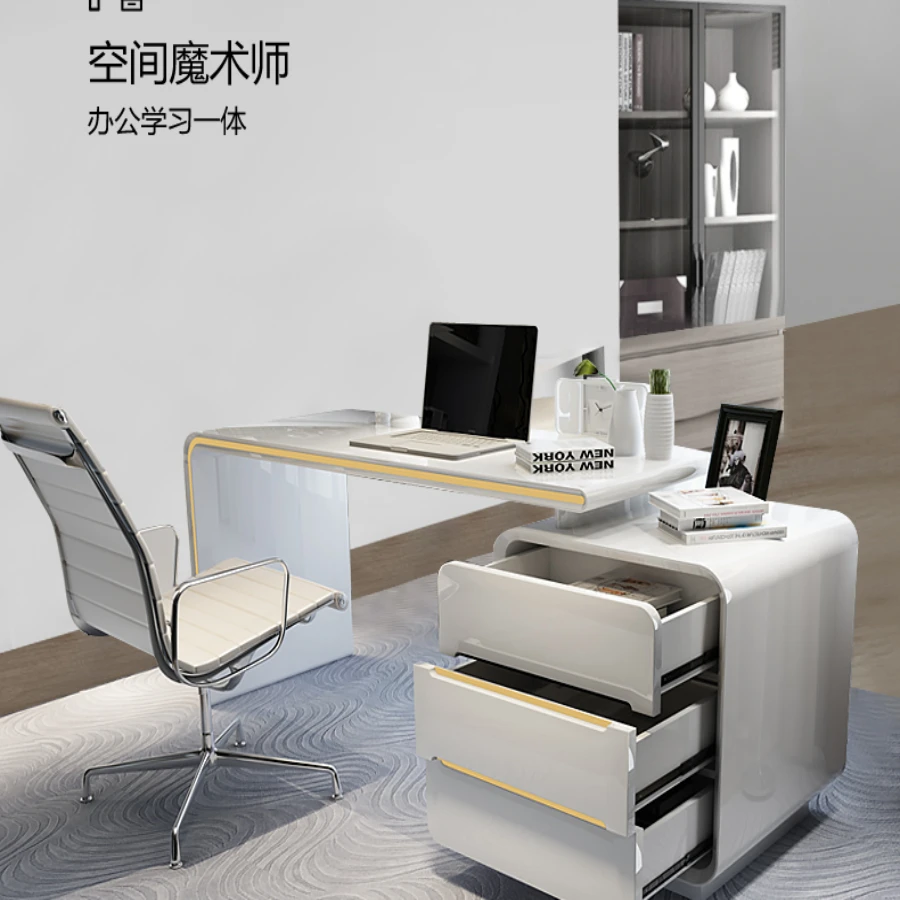 Simple Modern Computer Desk Study Bedroom Light Luxury Desk Paint Creative Desk Reading Table Room Desks Escritorio Furniture