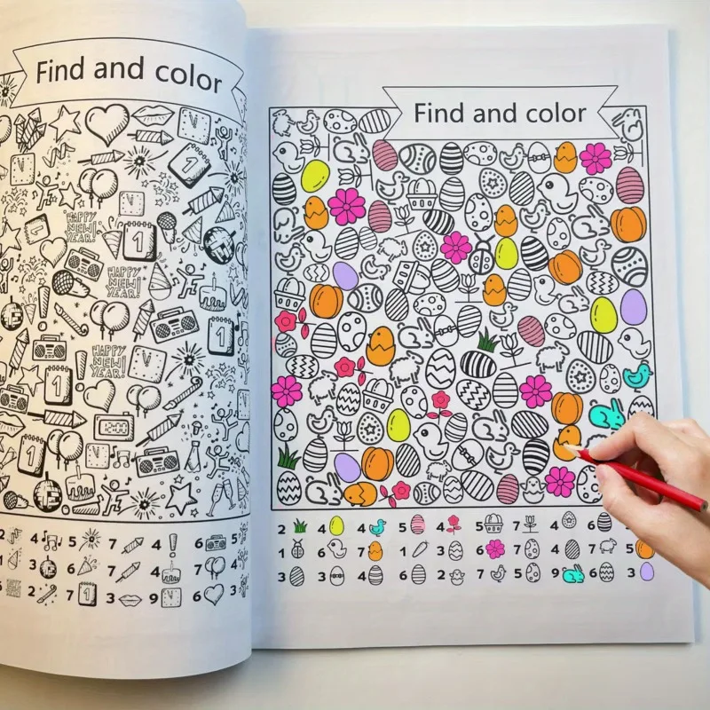 

Immersive Hidden Pattern Interactive Book : Find the Picture + Coloring, Focus/ Observation Training Tool Relax Puzzle Drawing