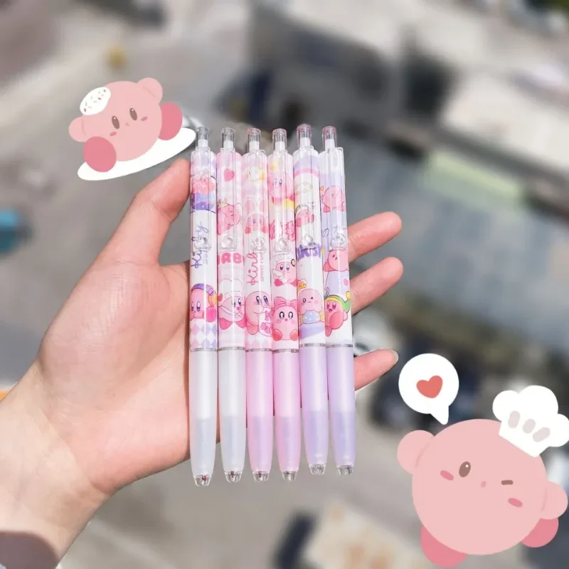 Kirby Gel Pen Anime 0.5mm Black Ink Ballpoint Pen Cartoon Kids School Office Supplies Stationery for Men Women Neutral Pens Gift