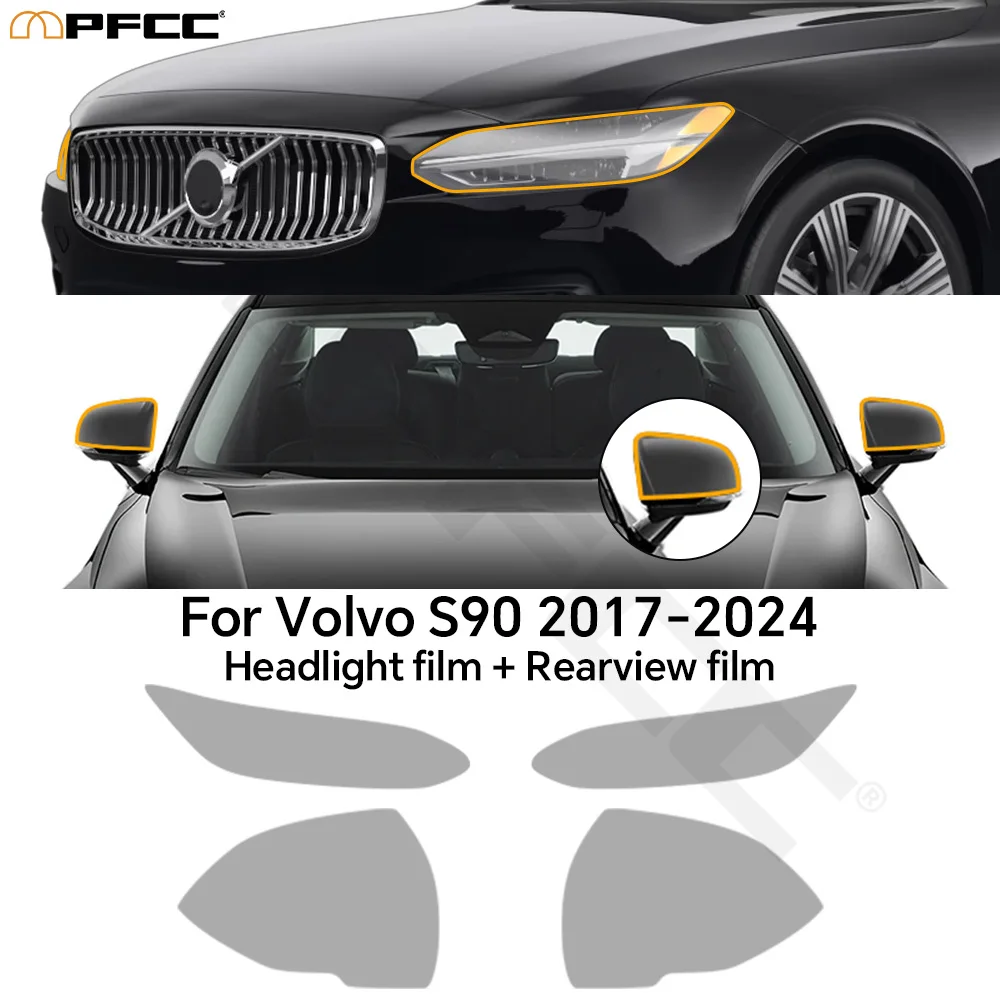 

Для Volvo S90 2017-2024 PPF защитная пленка для краски автомобиля предварительно вырезанная прозрачная фара заднего вида против царапин невидимая прозрачная автомобильная пленка из ТПУ
