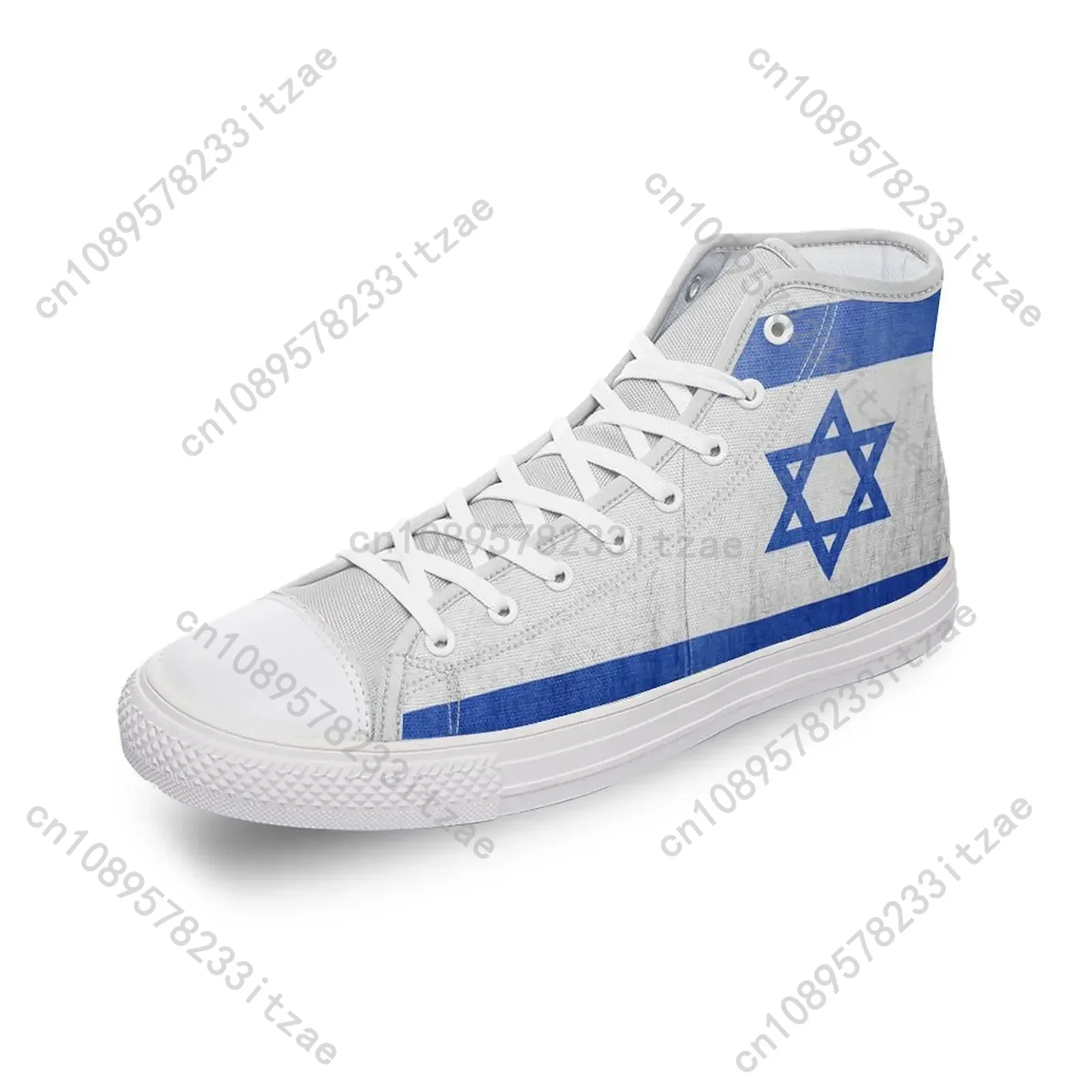 Israel Flag High Top Canvas Shoes Diy Luxury Men Women Casual Shoes Fashion Ladies Flat Sneakers 3D Print  Thigh High Zapatillas