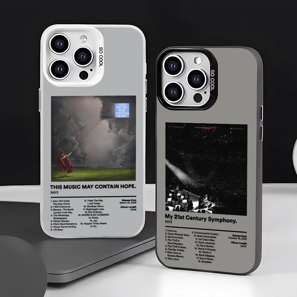 Funda para Teléfono del Cantante Inglés R-RAYE para iPhone 17 16 15 14 13 12 11 Pro Max Air, Funda Mate con Efecto Láser Aurora a Prueba de Golpes