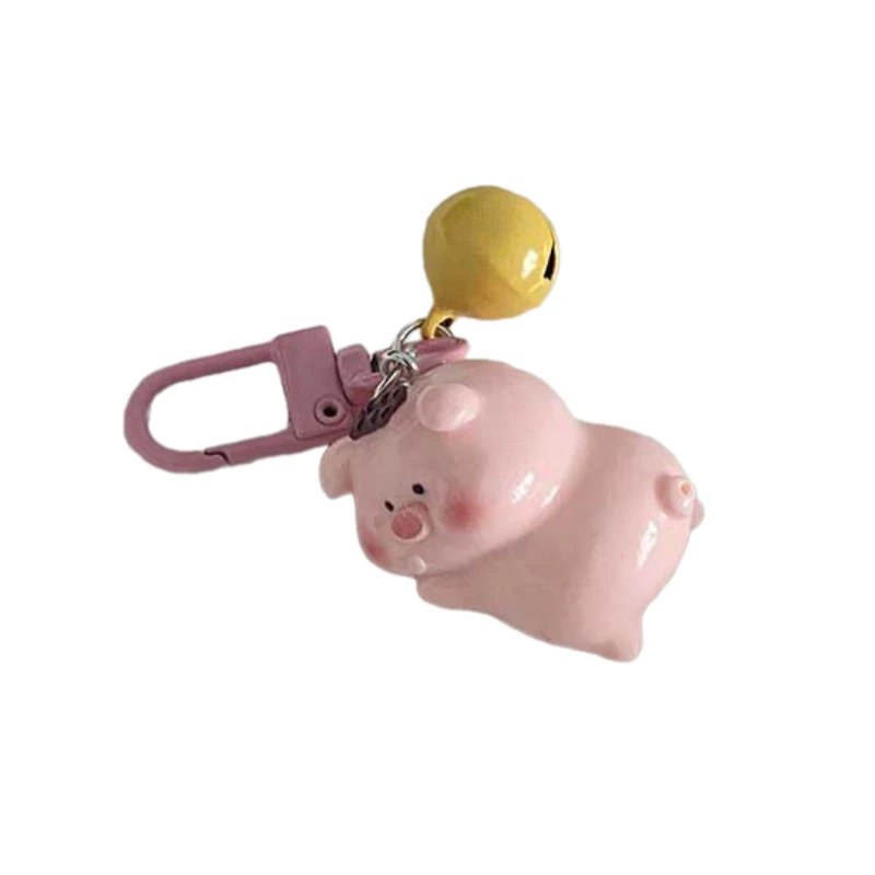 Cartoon Cute Three-dimensional Pig Pendant Keychain For Women Girls Bag Decoration Individualized Animal Keyrings Jewelry