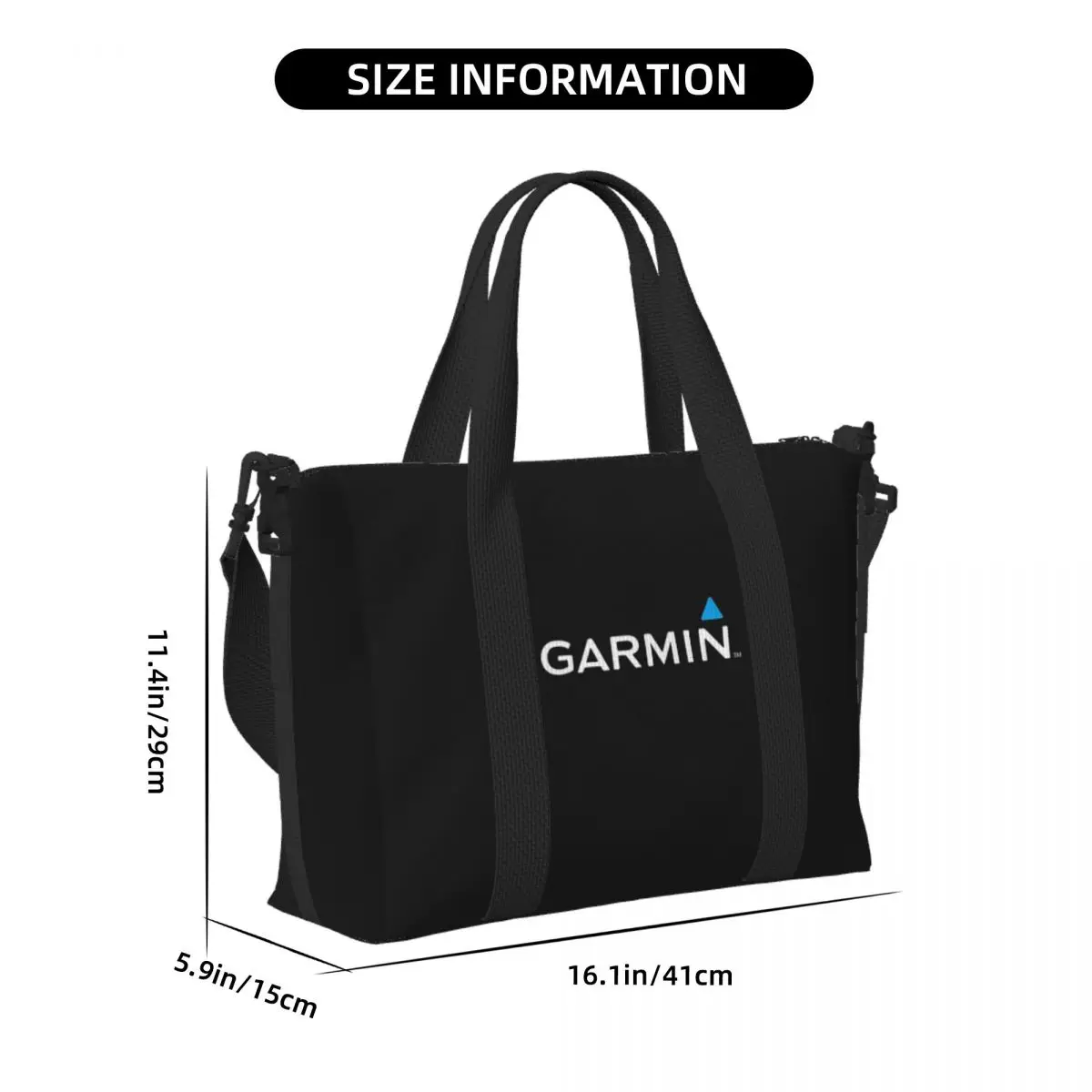 Custom Official Garmin Original Merchandise Classic Beach Travel Bag Tote Bags for Gym Yoga Women Shopping Duffle Shoulder Bag