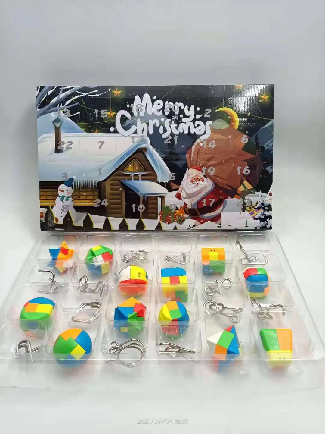 Metal Wire and Plastic Puzzles Advent Calendar 2021 Christmas Countdown Calendar Xmas Gift Box with 24 Pc Magic Brain Teaser Toy