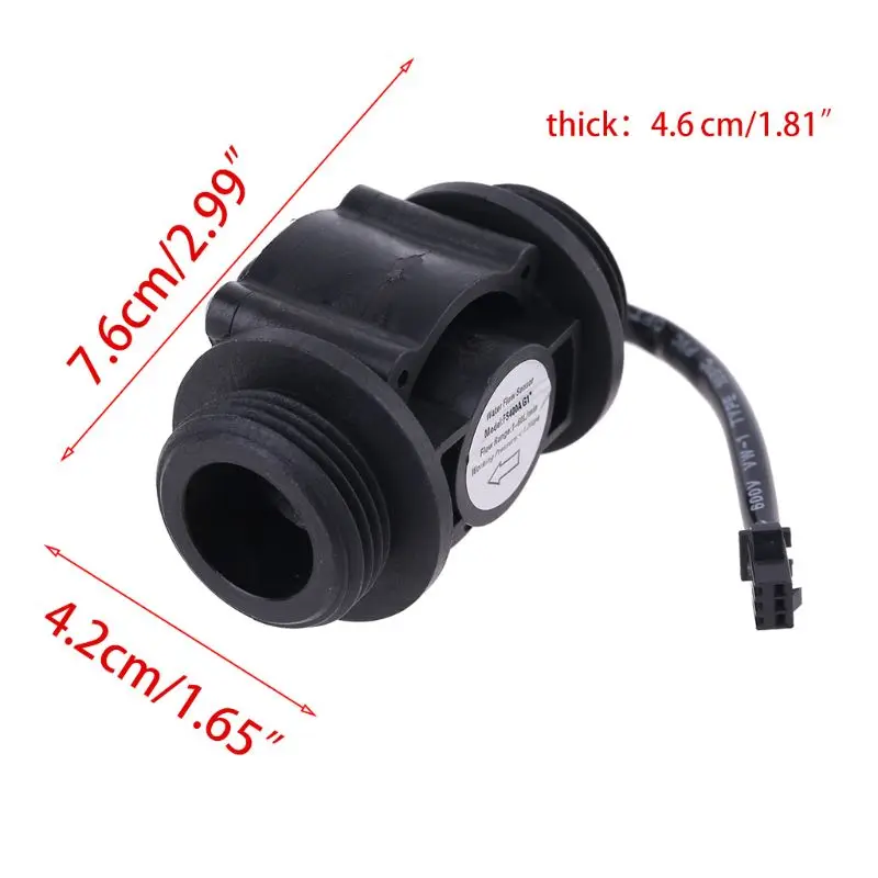 Flow Meter Waterproof Pressure Resistant Flow Sensors Water Flow Hall Effect Sensor Switch Flow Meter Counter 1-60L/min