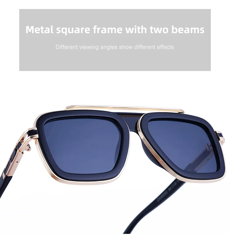 Modische Eckige Punk-Sonnenbrille für Herren 2026 Luxusmarke Vintage Retro Sonnenbrillen für Männer Steampunk Anti-Blaulicht-Brillen – Detail 8