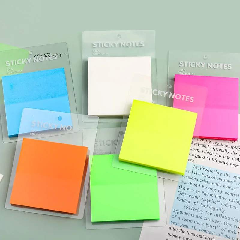 

Набор прозрачных липких заметок, 50 листов, цветные, прозрачные, самоклеящиеся, водонепроницаемые, для офиса, школы, напоминаний