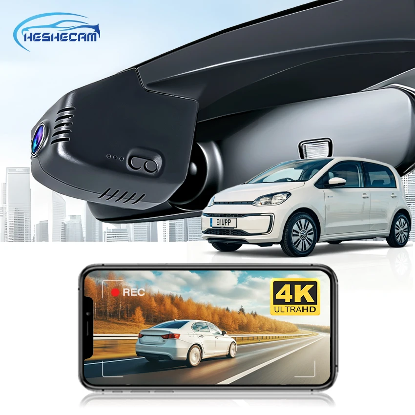 HESHECAM Car Dash Cam For Volkswagen VW e-Up 2019-2025 , TYRON X 2023 4K OEM Look DVR Front And Rear Dual Camera Video Recorder