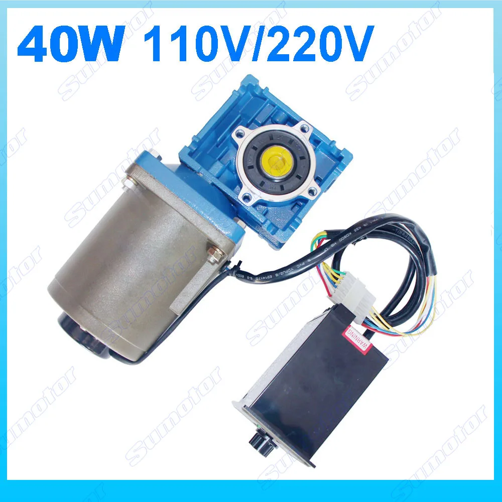 GW40 40W AC 110V 220V 50/60Hz electric Worm geared motor speed controller low speed CW CCW Variable Production line Lifting BBQ