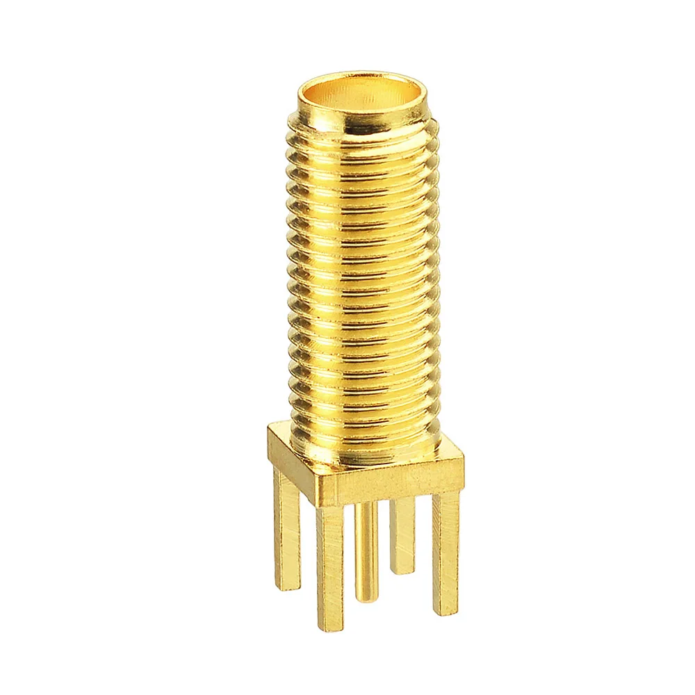 Superbat 10pcs Long Version 50 Ohm SMA Female Straight Thru Hole Vertical PCB Mount 22mm Length 15mm Thread  Connector