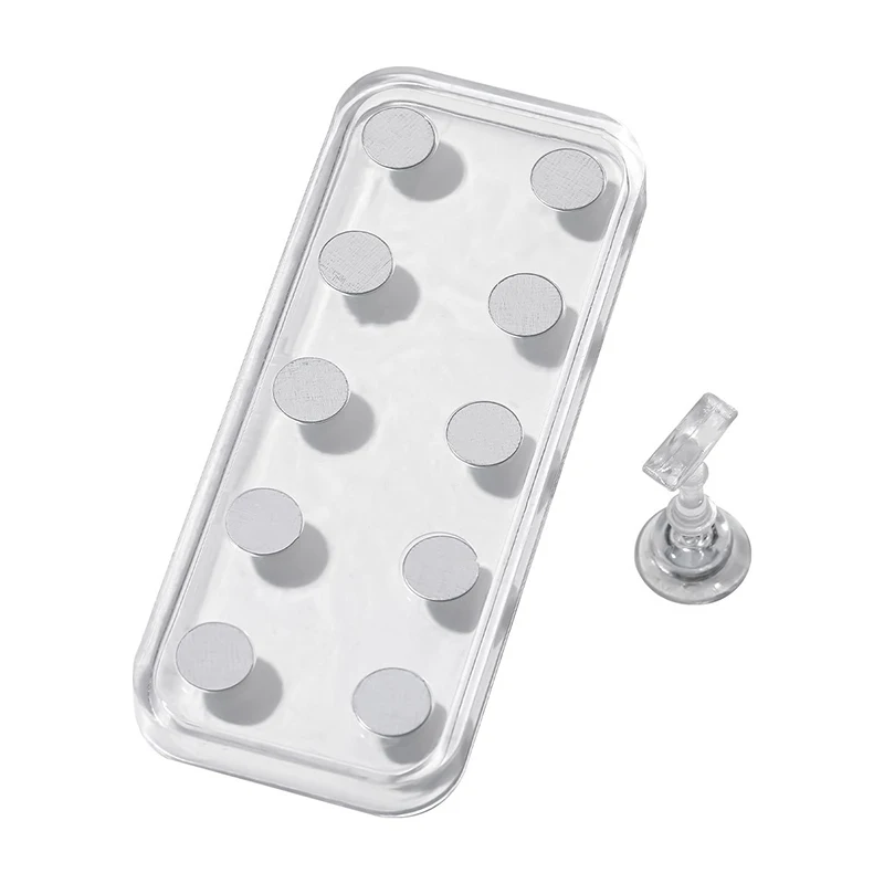 Nail Art Practice Holder Acrylic Double Row Base Set Magnetic Metal Stand Manicure Tool Nail Accessories Salon
