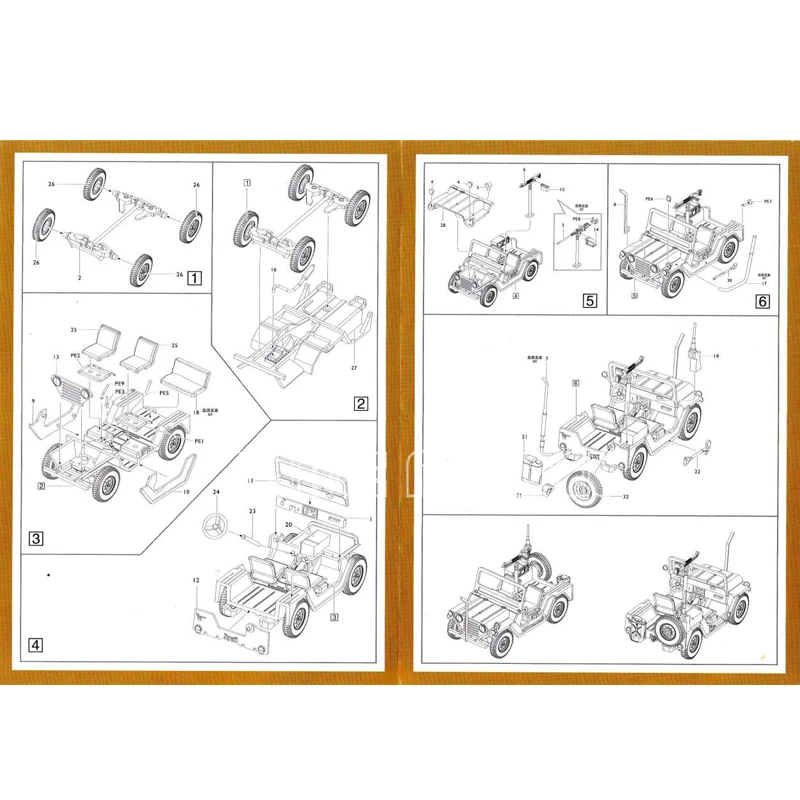 ชุดประกอบโมเดลพลาสติก S-model รุ่น PS720152 รถบรรทุกอเนกประสงค์ M151A2 ชุดประกอบแบบเร็ว 2 ชุดต่อกล่อง ขนาด 1/72