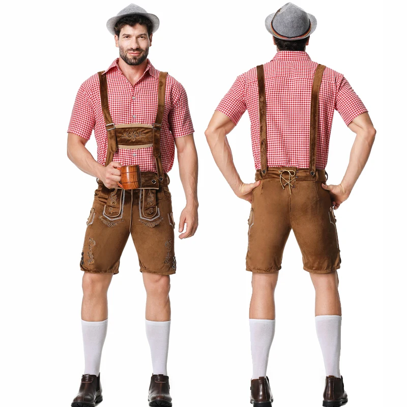 NEW Carnival Oktoberfest National Lederhosen For Man Costume Tavern Clubs barman Outfit Cosplay Halloween Fancy Party Dress