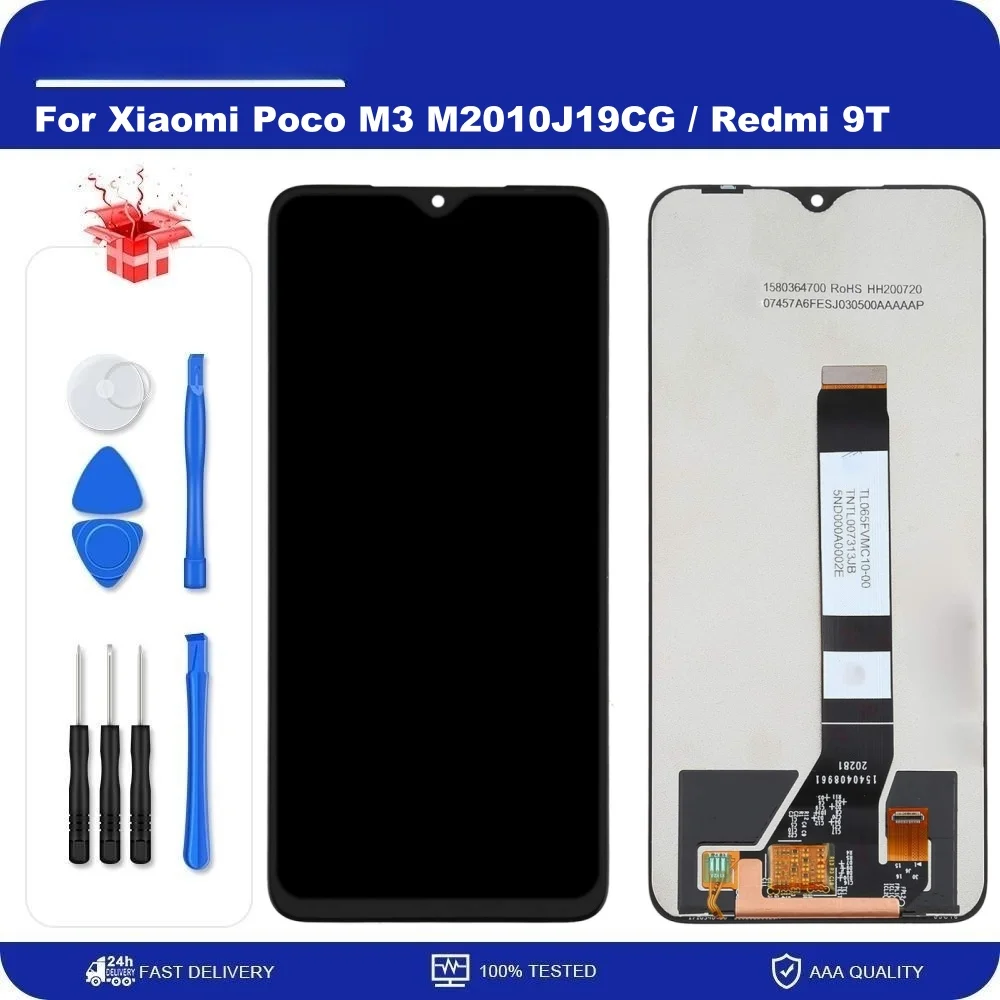 6.53\'\' For Xiaomi Poco M3 M2010J19CG M2010J19SG LCD Display Touch Screen Digitizer Assembly Replacement For Redmi 9T