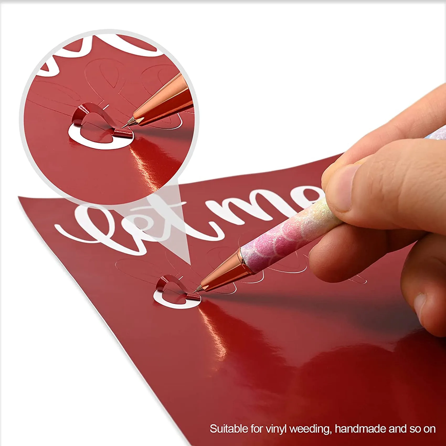 N09R-4 Pcs Glitter Weeding Pen Fine Point Pin Pen Weeding Tool For Vinyl Air Release Pen For Easy Craft Vinyl Projects