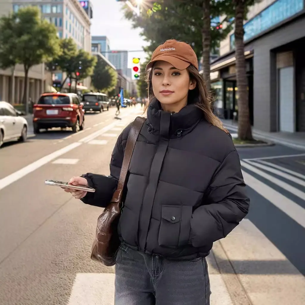 

Women's Short Cotton-Padded Jacket Korean Style Warm Thickened Autumn Winter Outerwear Loose plus Size Fashionable