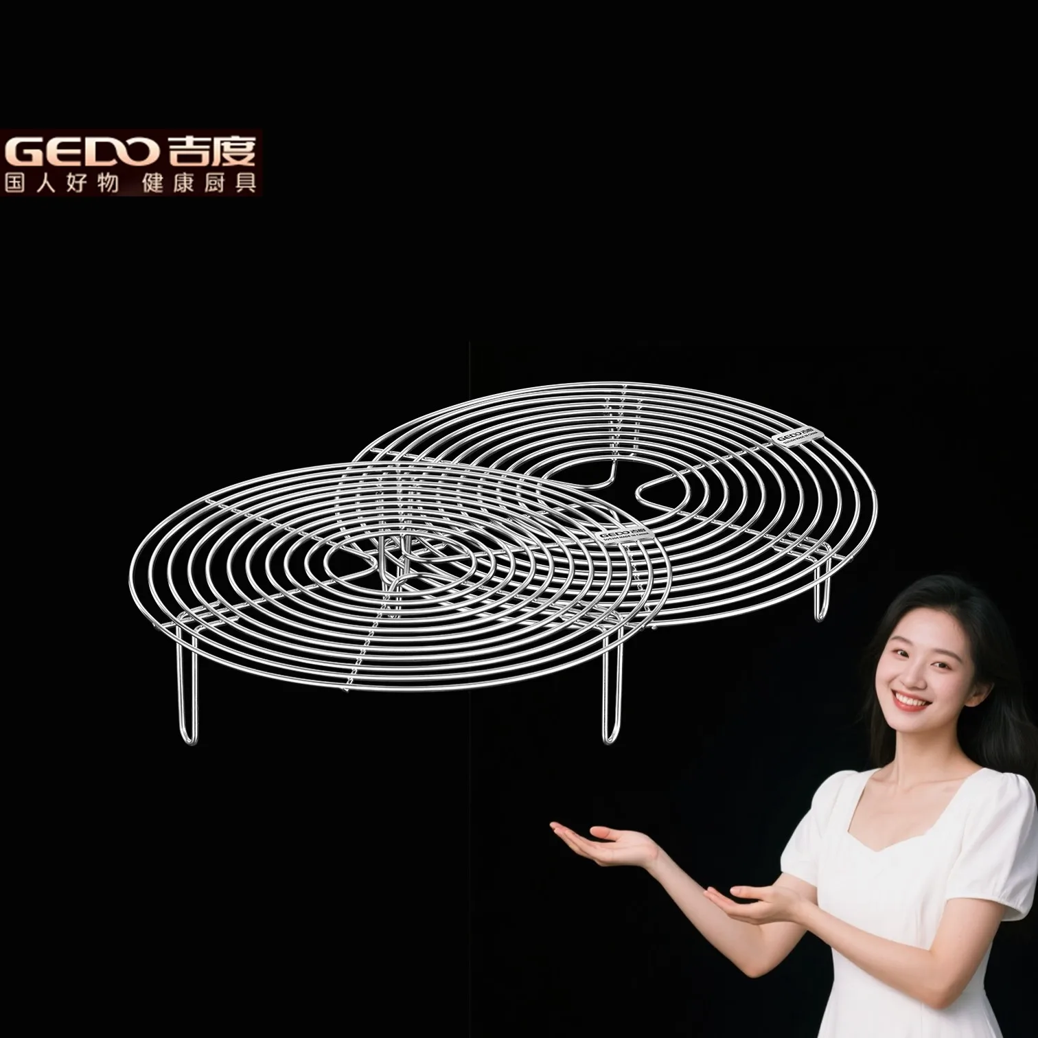 

GEDO Ultra Thick Steel Wire Kitchen Steaming Rack 22cm/24cm/28cm Diameter Steamer with 4cm/7cm Height Stands Potato Steam Tool