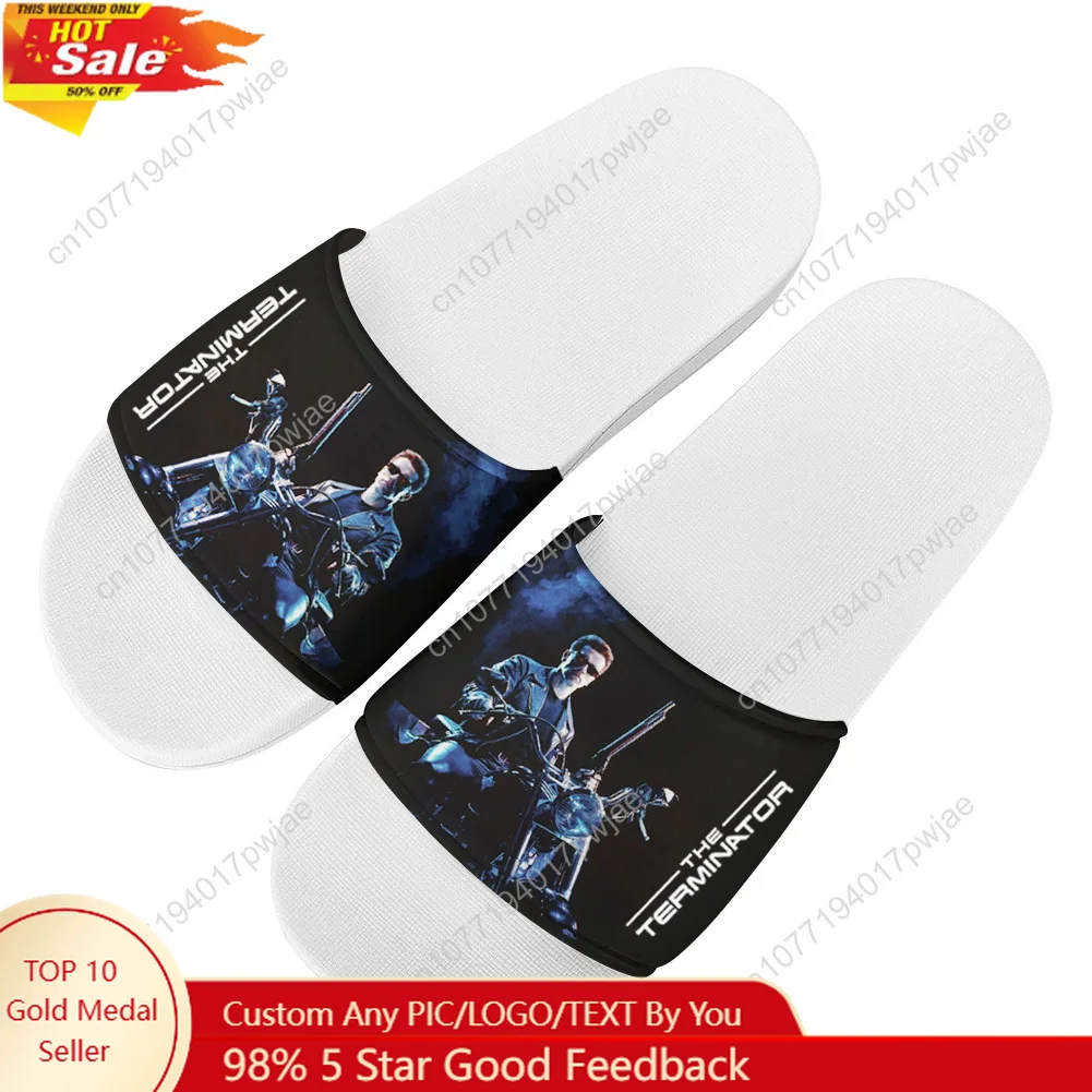 Movie Terminator A-Arnold S-Schwarzenegger Slippers Mens Womens Summer Custom Sandals Light Casual Slippers