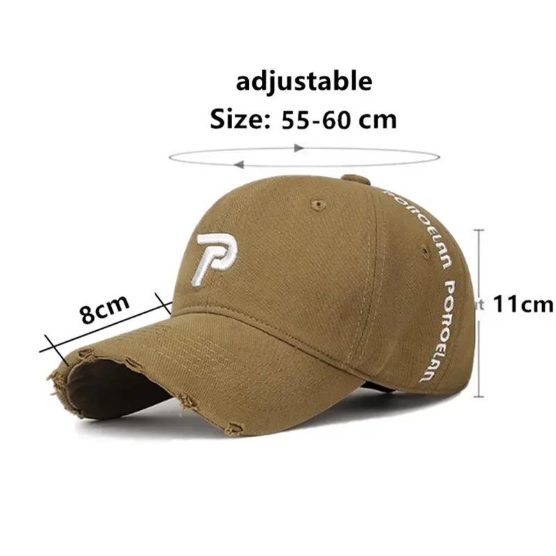 

Women's Hat Washable Cotton Vintage Embroidery Baseball Cap Personality Broken Hole Retro Hip Hop Party Hats Golf Caps For Men