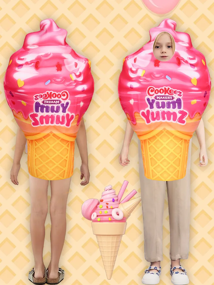 

Забавный карнавальный костюм на тему сладкой еды на Хэллоуин, нарядное платье, конус для мороженого, ниño, костюм, новые поступления 2026