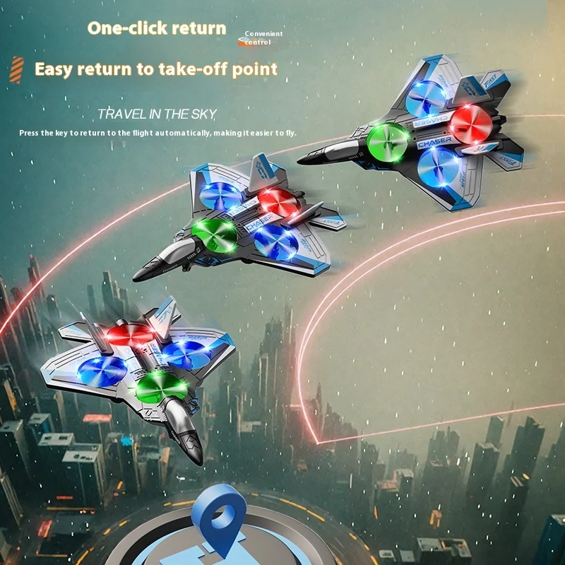 Materiał piankowy EPP odporny na uszkodzenia i uderzenia 360 °   Przycisk do odwracania, powrót, fajne światło, odtwarzanie CD, latanie, myśliwiec, prezent na Boże Narodzenie