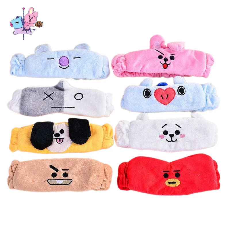 

Cute Cartoon Plush Face Wash Headband BT21 Cooky Tata Koya RJ Shooky Man Chimmy Fashion Portable Soft Makeup Yoga Exercise